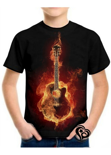 Camiseta Violão Masculina Musica Guitarra Infantil Blusa Et2