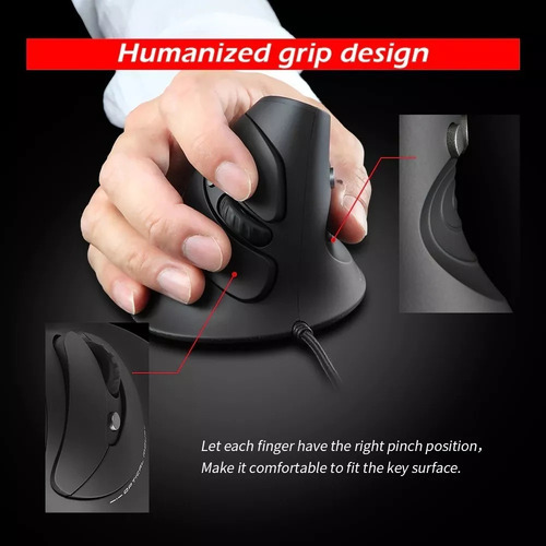 Zy Ratón Vertical Zelotes Ergonomico Programable Gamer Pc