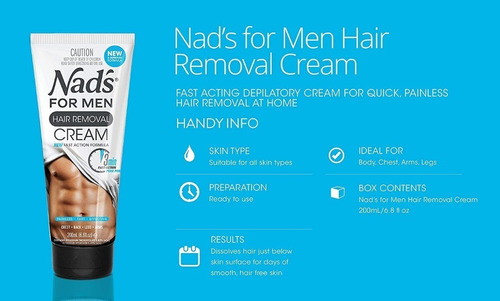 Nad's Hair For Men - Creme Depilatório Masculino Corpo 200ml