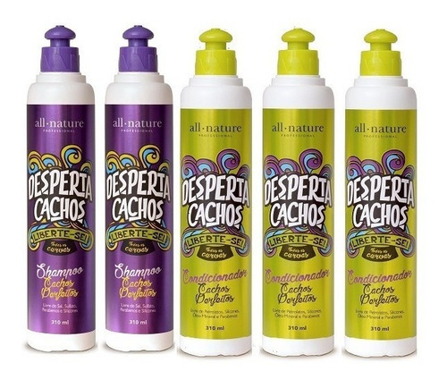 All Nature Shampoo Desperta Cachos E Condicionador 5 Unids.