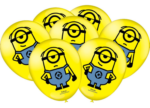 Balão Bexiga Temática 25 Unidades - Minions - Festcolor
