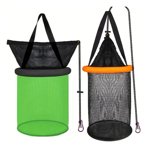 Cesta De Pesca Flotante, Cubo Para Cebos, Ligera, Naranja