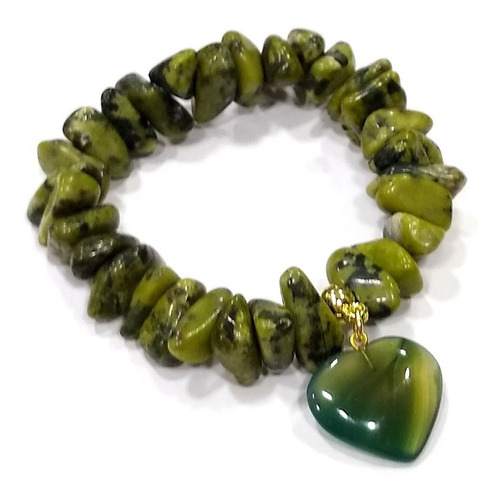 Pulseira Jade Nefrita Pedra Brasileira Natural Boas Energias