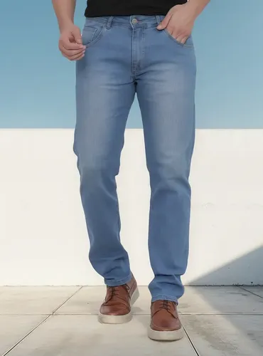 Calça Jeans Masculina Corte Reto Tradicional Lycra Básica (3 cores, 38 ao 48)