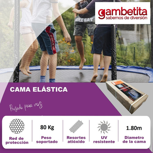 Cama Elastica Saltarina Trampolin 1,80m Reforzada + Red Pro
