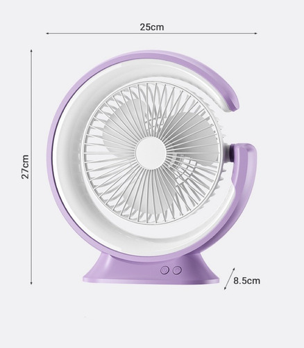 Ventilador De Escritorio Lámpara De Mesa Luna Carga Usb