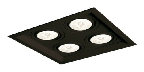 Spot Embutir Ar111 Quadrado Quadruplo Recuado + Lampada Led