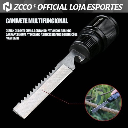 Bastão De Trekking Multifuncional Com Faca De Autodefesa