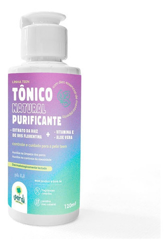 Tônico Facial Purificante Para Pele Com Acne Verdi Natural ® Momento de aplicação Dia/Noite Tipo de pele Oleosa