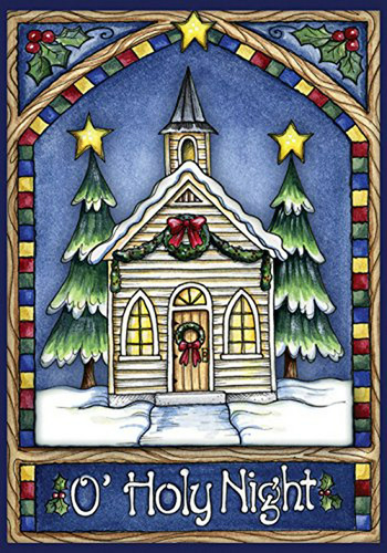 Toland Home Garden Iglesia De Navidad 12.5 X 18 Pulgadas Vid