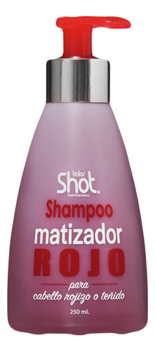 Shampoo Matizador Rojo, Kolor Shot Profesional, 250 Ml - 6pz