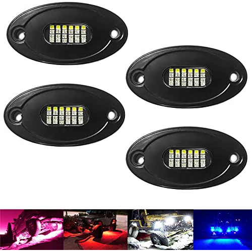 Nueva Actualización 4pods Luces De Roca Led Impermeabl...