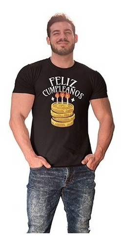 Imagen 1 de 5 de Playera De Cumpleaños - Feliz Cumpleaños - Bitcoin Cake