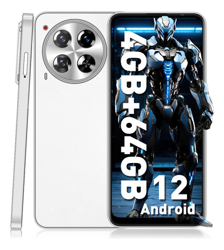 White Shark A60 Blanco Teléfono Dual Sim 64 GB RAM 4 GB ROM Android 12.0 6.56 pulgadas Batería 5000 mAh HD 13 MP Doble Cámara Smartphone