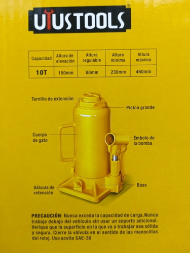 Imagen 4 de 7 de Gato Hidraulico De 10 Toneladas Tipo Pesado