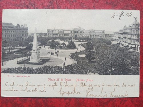 Buenos Aires Plaza 25 De Mayo Postal 1904 Ed. J. Peuser