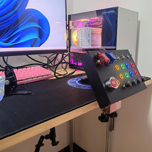 Caixa De Botões Central Universal Pc Simracing Para Euro Tru