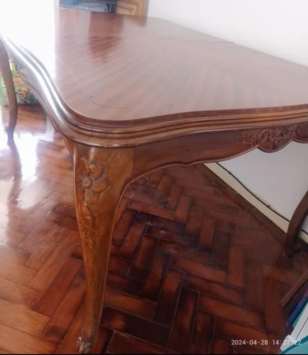 Mesa Madera Maciza Provenzal Antigua Marrón Marrón (Usado)