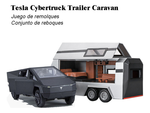 Tesla Cybertruck 1/32 Miniatura Metal Coche Con Luz Y Sonido