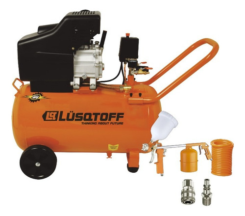 Compresor De Aire Lusqtoff 50 Litros 2.5 Hp + Kit De 5 Piezas Para Pintar Inflar Sopletear