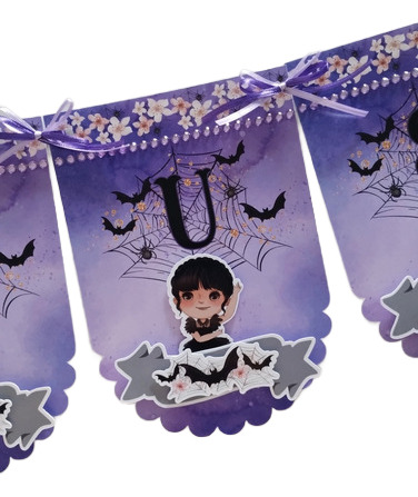 Banderines Personalizados 3d Merlina Addams