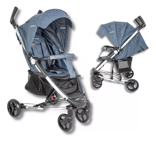 Carrinho De Bebe Helios Ii Melange Azul - Kiddo