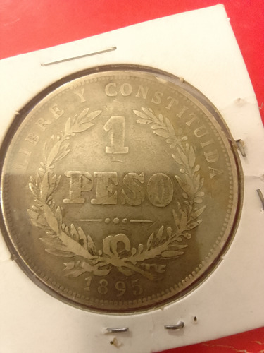 Moneda Uruguay 1 Peso 1895 Plata Excelente Estado