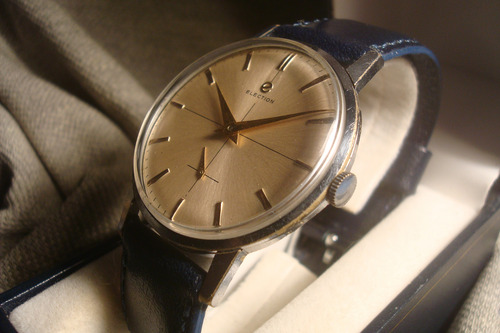 Elegante Reloj Election Antiguo Hombre 1955 Impecable Joya! Azul Oscuro Cromado Plateado Soleil (Usado)