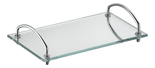 Bandeja Bancada Lavabo Banheiro Vidro 15x25cm Forma 800715 Cor Aço inox