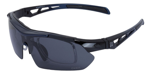 Óculos De Sol Oxer Policarbonato Troca Lentes Ktasp 0171- Un Cor Preto