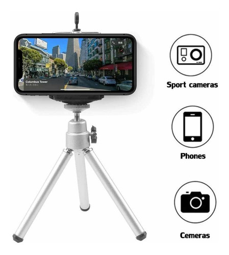 Tripode Acero Inoxidable Camara Celular Ajustable Plegable 