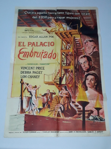 El Palacio Embrujado Afiche Cine E.poe V.price L.chaney Ss10