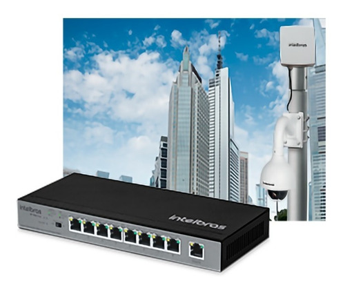 Imagem 9 de 10 de Switch Poe Intelbras Sf900, 1 Pt Uplink 8 Pt Poe+, Extender