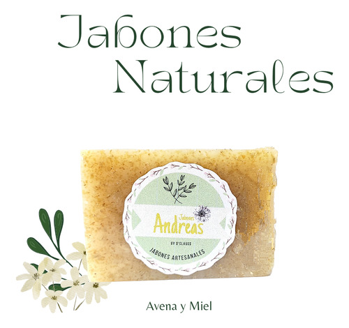 Jabón Artesanal Avena Y Miel 2 Unidades/ Cosmetica Natural 