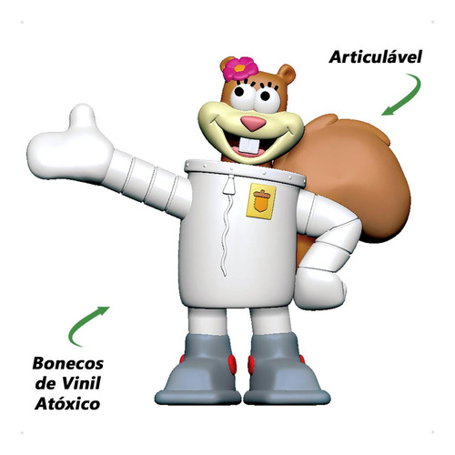 Coleção 3 Fandom Bob Esponja Plankton Sandy Edição 25 Anos