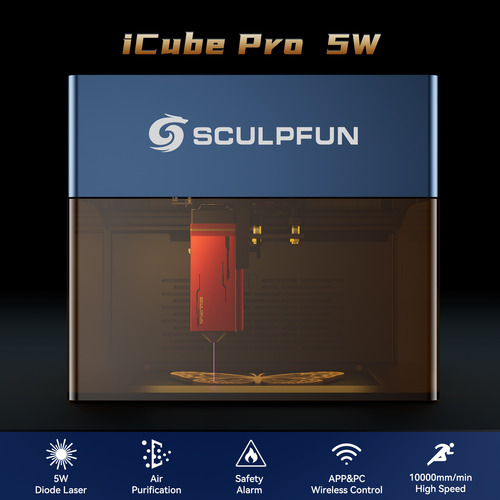 Sculpfun Icube5w Máquina De Grabado Y Corte Láser Y Software