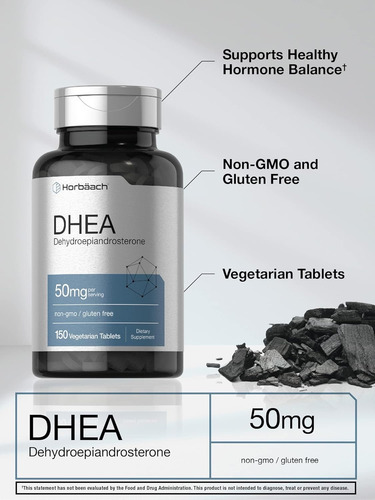 Horbäach Dhea 50 Mg Suplemento De Apoyo Hormonal Natural Sin Sabor