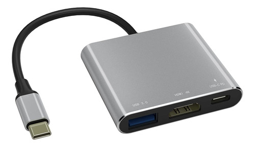 Adaptador Usb C Con Salida Hdmi 4k, Usb 3.0 Y Usb-c Para Mac