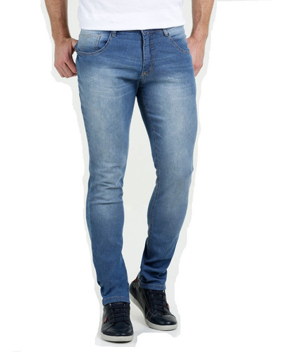 Imagem 1 de 4 de Calça Jeans Com Lycra Stretch Masculina Skinny Plus Size