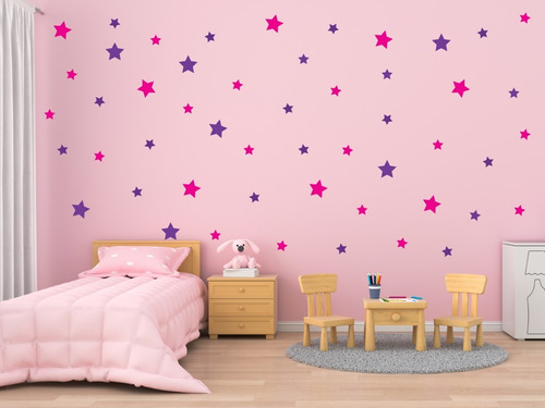 Vinilo Decorativo Premium Para Recamara Niñas Estrellas 