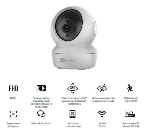 Cámara De Vigilancia Ip C6n/h6c 2 Megapixel Para Interior