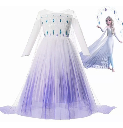 Vestido De Fiesta O Cumpleaños, Diseño Elsa De Frozen 2