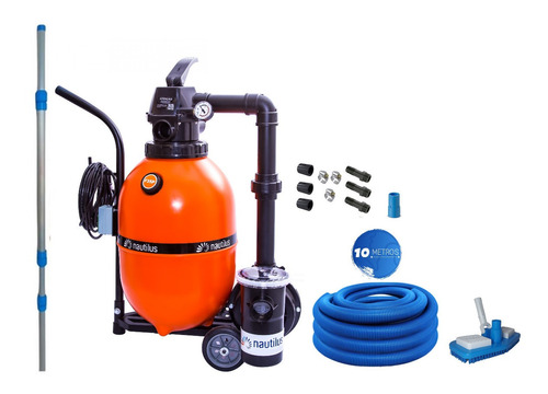 Filtro Carrinho Piscina Com Kit Limpeza Completo