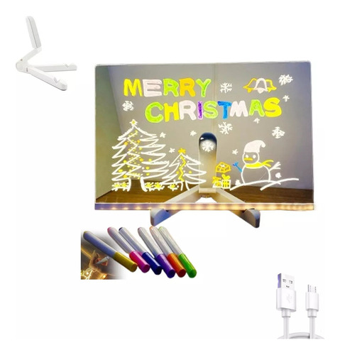 Pizarra Led Con Colores, Pizarra De Borrado En Seco Con Luz