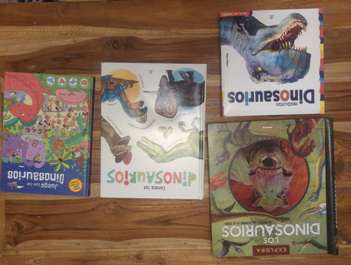 Conjunto Lote 4 Libros Dinosaurios Tapa Dura Excelente