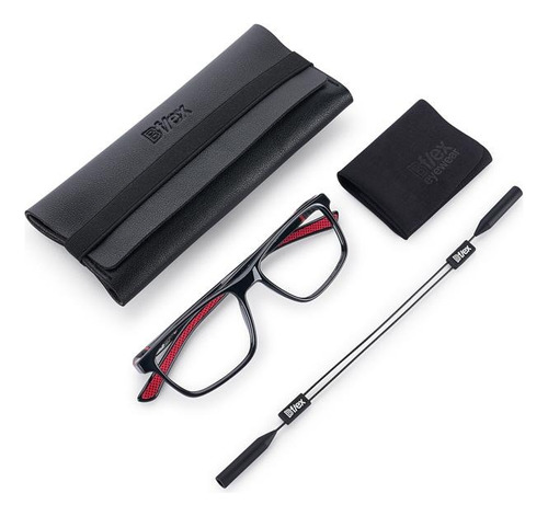 Armazon B-flex B-great Black Red Con Sobrepuesto Solar Sobrepuesto Polarizado Gris Oscuro