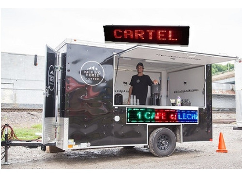 Cartel Led 12 Vol. Programable Para Food Truck Carros Comida