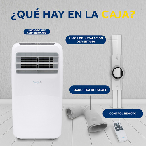 Aire Acondicionador Portatil 10,000 Btu Serenelife Slpac10