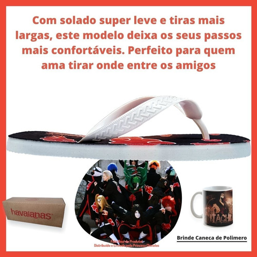 Sandalia Akatsuki Chinelo Naruto Geek Itachi Pronta Entrega