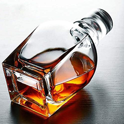 Set Decantador De Whisky + 6 Vasos Labrados De Luxe Modelo 3